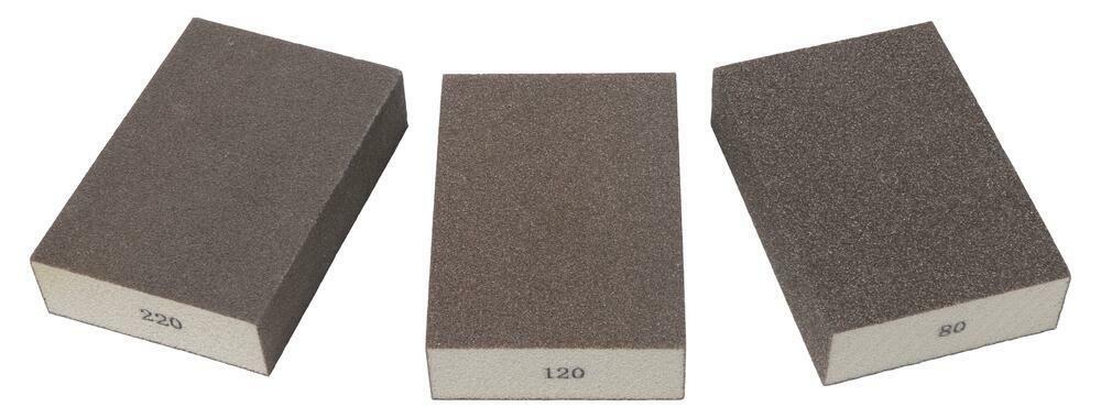 Multi-Surface Sanding Sponge 3 Block Pack 80/120/220 Course, Medium & Fine Grit