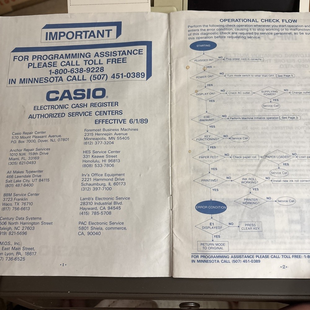 Casio 116ER Cash Register From 1990