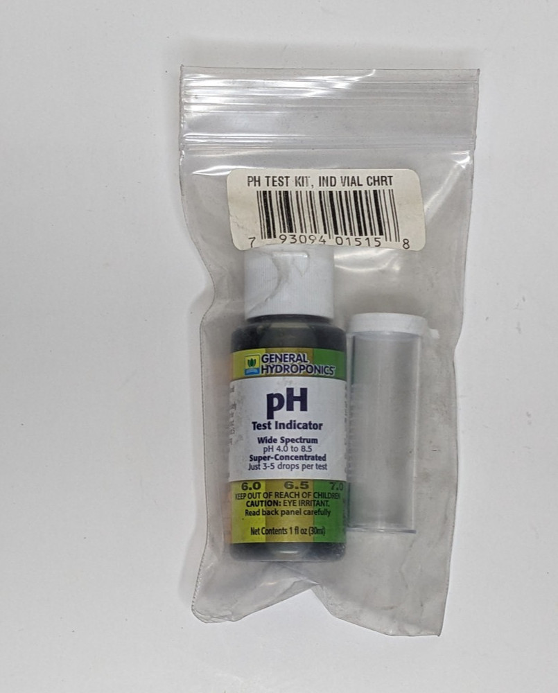 18X General Hydroponics pH Test Kit 1 oz - hydroponics GH up down combo