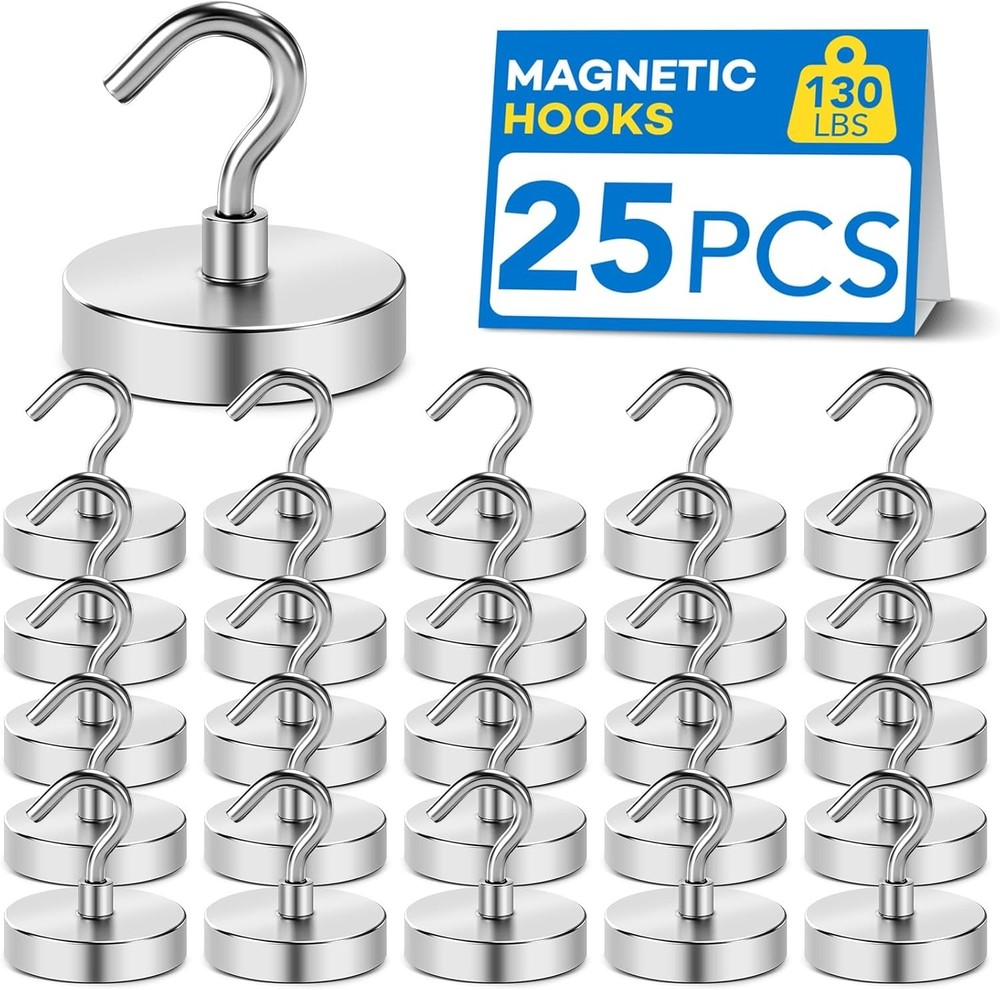 Heavy-Duty Magnet Hooks - Fridge, Ceiling, Locker