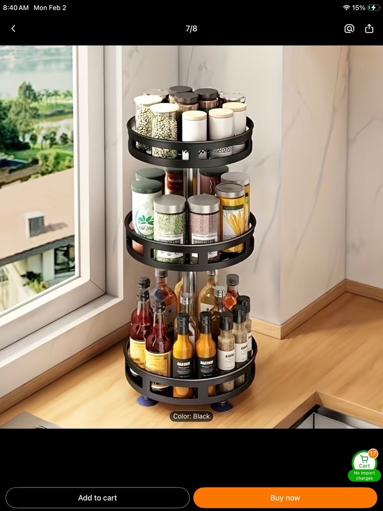 Spice Rack Organizer Rotating Kitchen Countertop Storage Holder