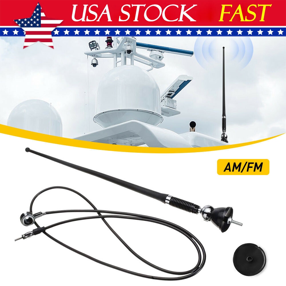 16" Universal Mount Swivel Base Car Radio AM/FM Amplified Signal Aerial Antenna