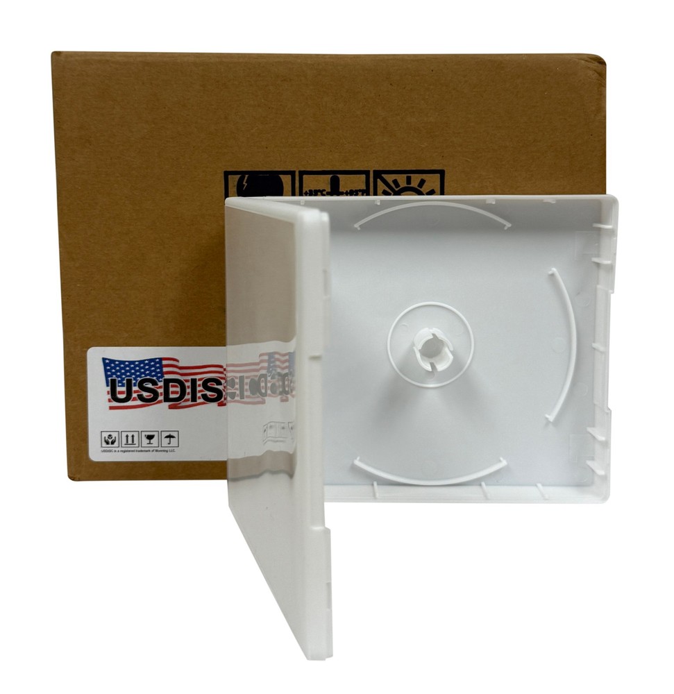 USDISC PP Poly Cases 26mm Stackable, 16 Disc (White) Lot