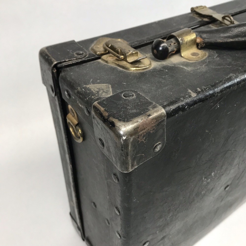 VINTAGE BELL SYSTEM TELEPHONE LINEMAN TOOLBOX VULCANIZED LEATHER CASE W/TOOLS