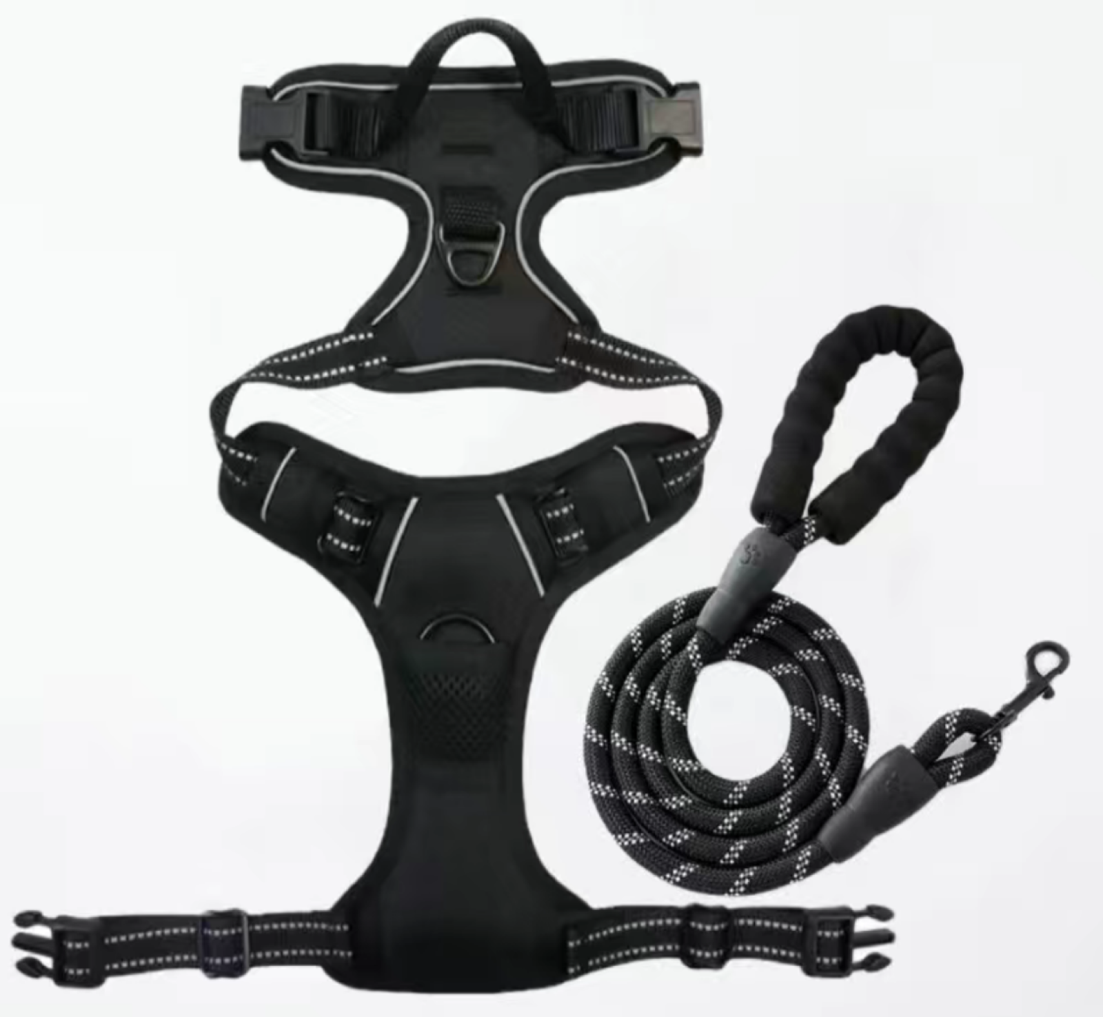 Dog Harness & Training Leash No Pull Control Adjustable Large Handle Heavy Duty