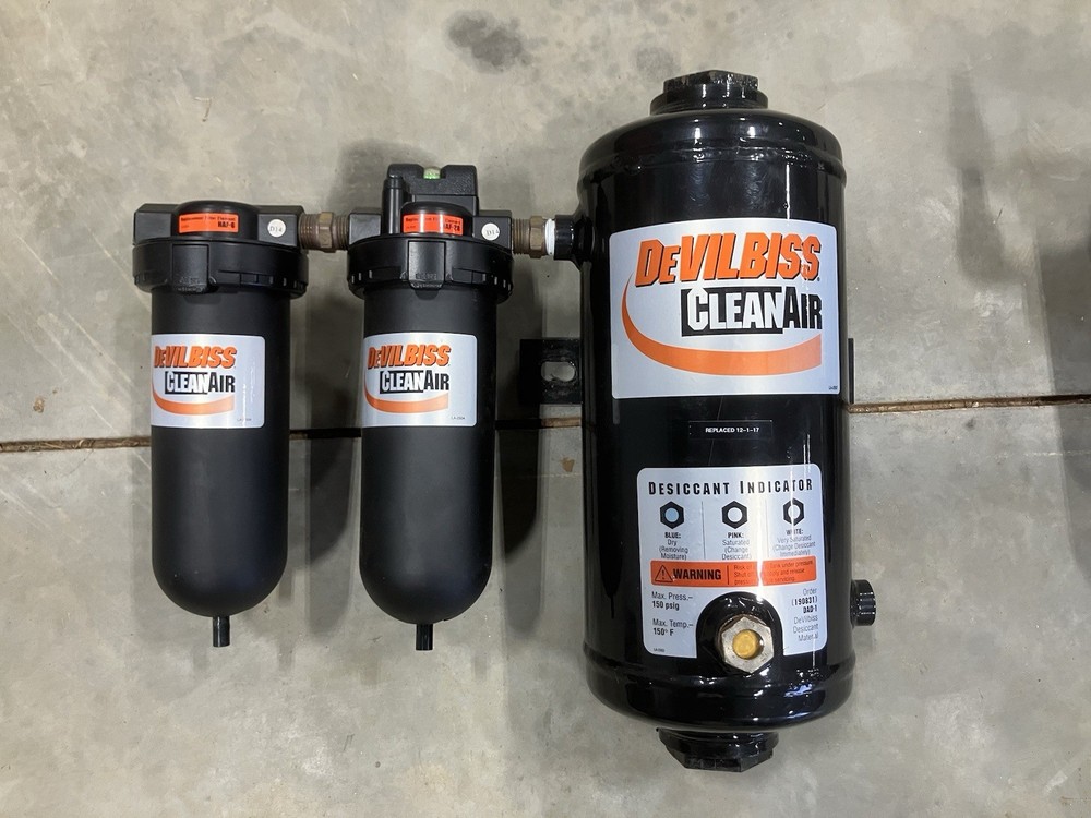 DEVILBISS Desiccant Air Drying System: 3-Stage, ISO Class 1, 1/2 in NPT