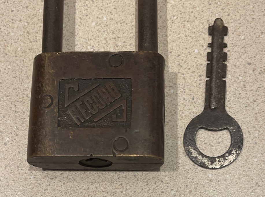 Vintage “Record” Bicycle Lock With Key
