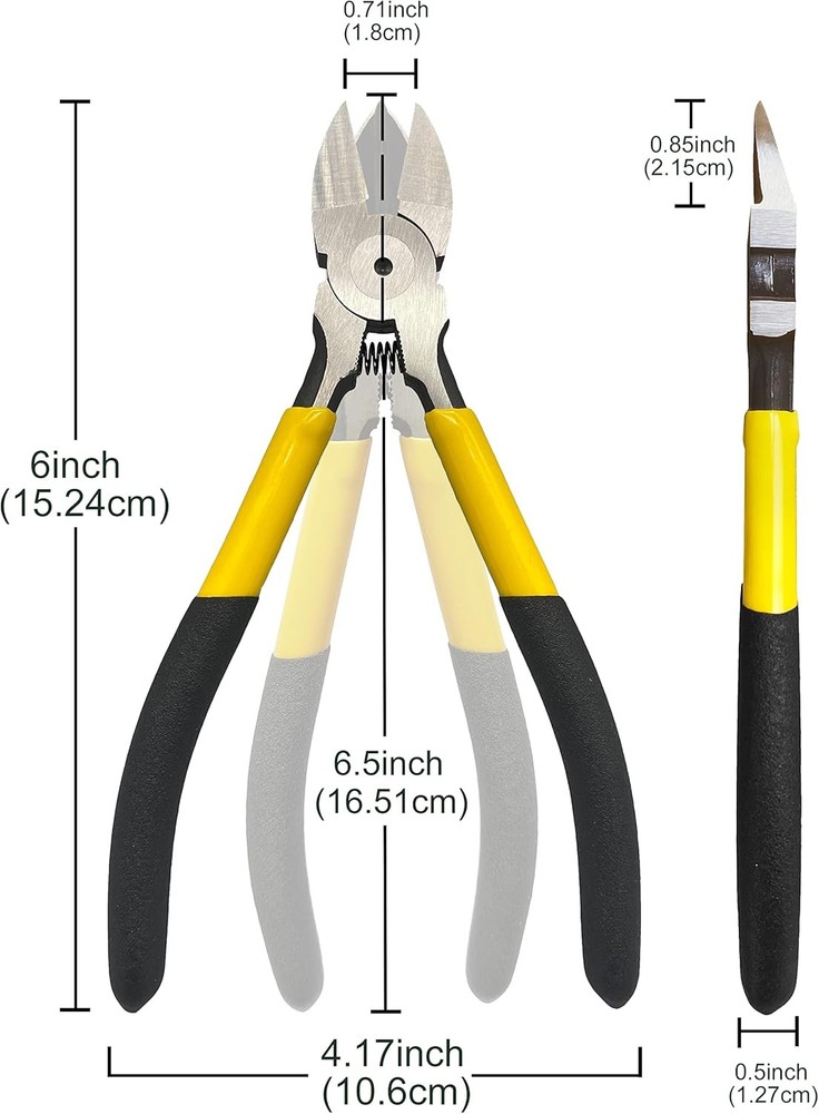 Wire Cutters, 6 Pack, BOOSDEN 6.5" Flush 6.5"- 6 6.5"- 6 Pack