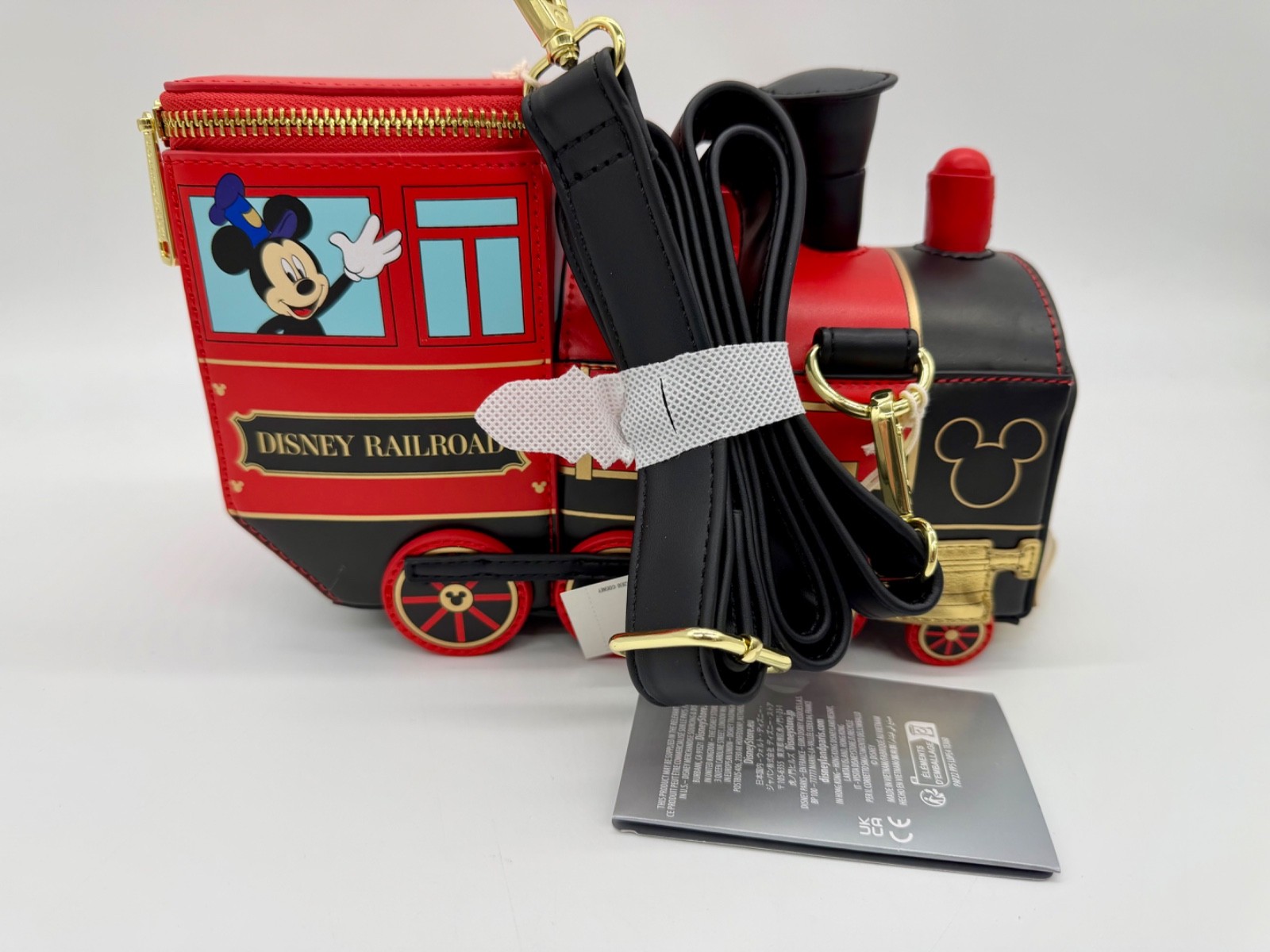 Disney Parks Loungefly Railroad Train Mickey Minnie Mouse Crossbody Bag NWT 2026