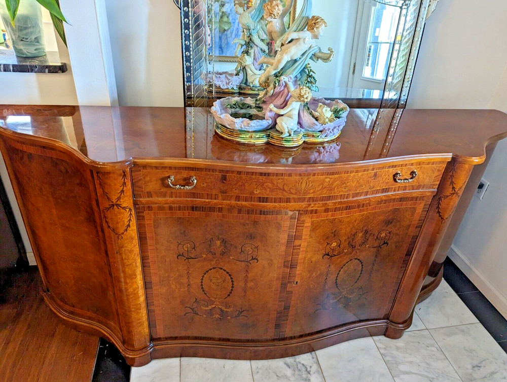 Italian Console Sideboard with Wood Inlay