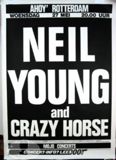 NEIL YOUNG AND CRAZY HORSE 1987 LIFE TOUR ORIGINAL ROTTERDAM CONCERT POSTER