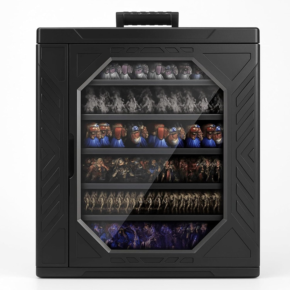 Miniature Action Figure Display Case for Warhammer 40K - Rectangular Carrying Ca