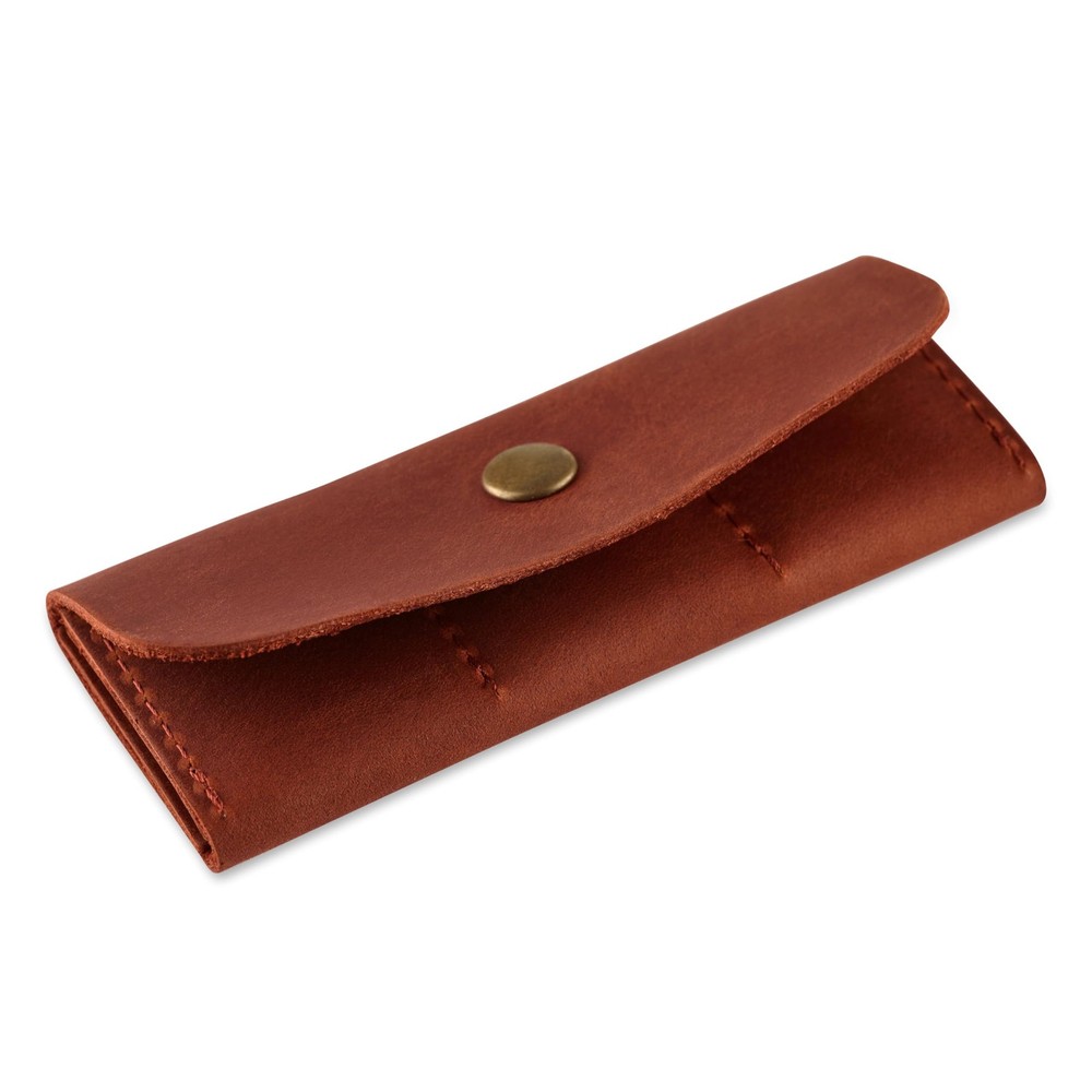 Leather SD Card case Cognac