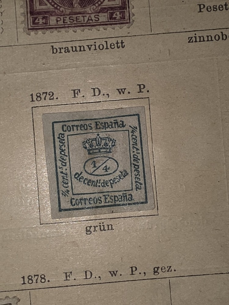 Foreign Spanien 1/4c Stamp Used - #I214