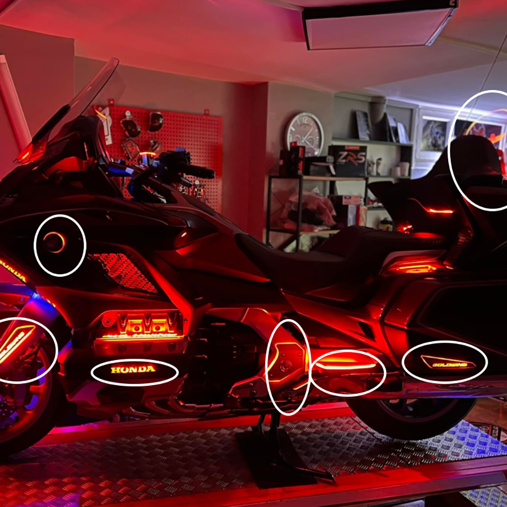 Front Brake Fork Mounted LED Lights For Honda Goldwing GL1800 F6B 2018-2024