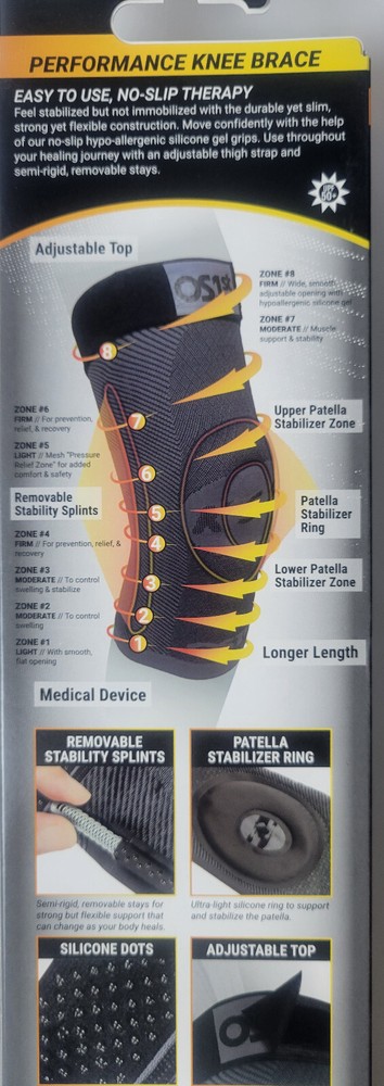 OS1st KS7+ Adjustable Performance Knee Sleeve Grey M
