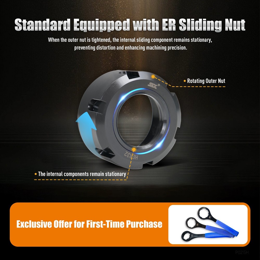 BMT45-0°-ER25 Driven Tool Holder High Precision Tool Holder With ER25 Nut
