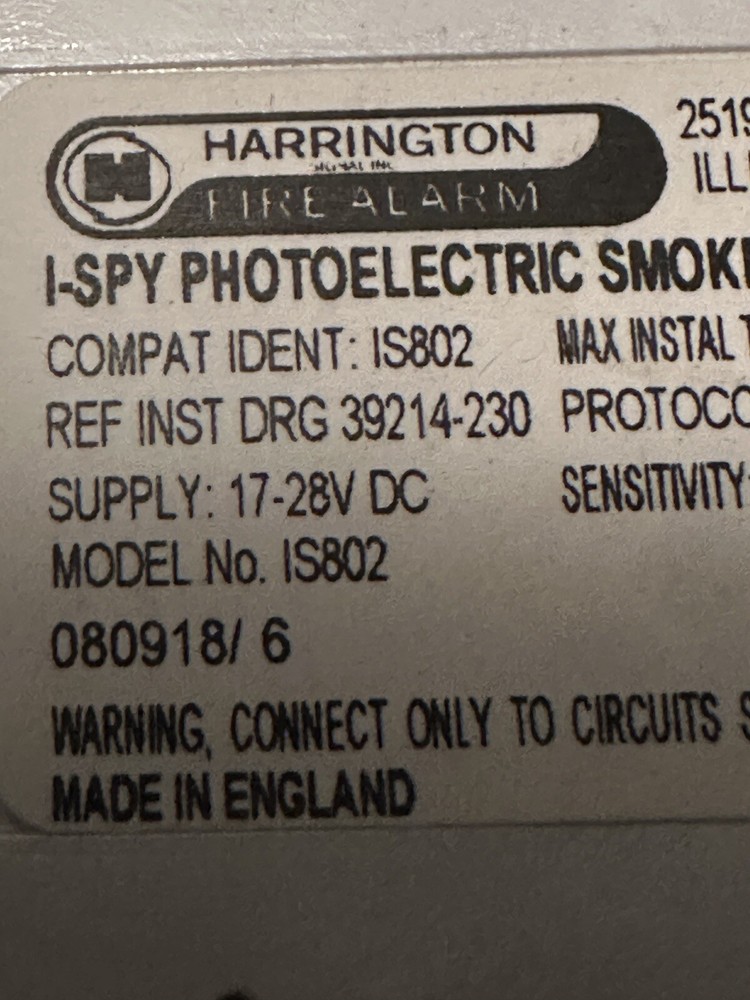 photoelectric smoke detector Model: Is802