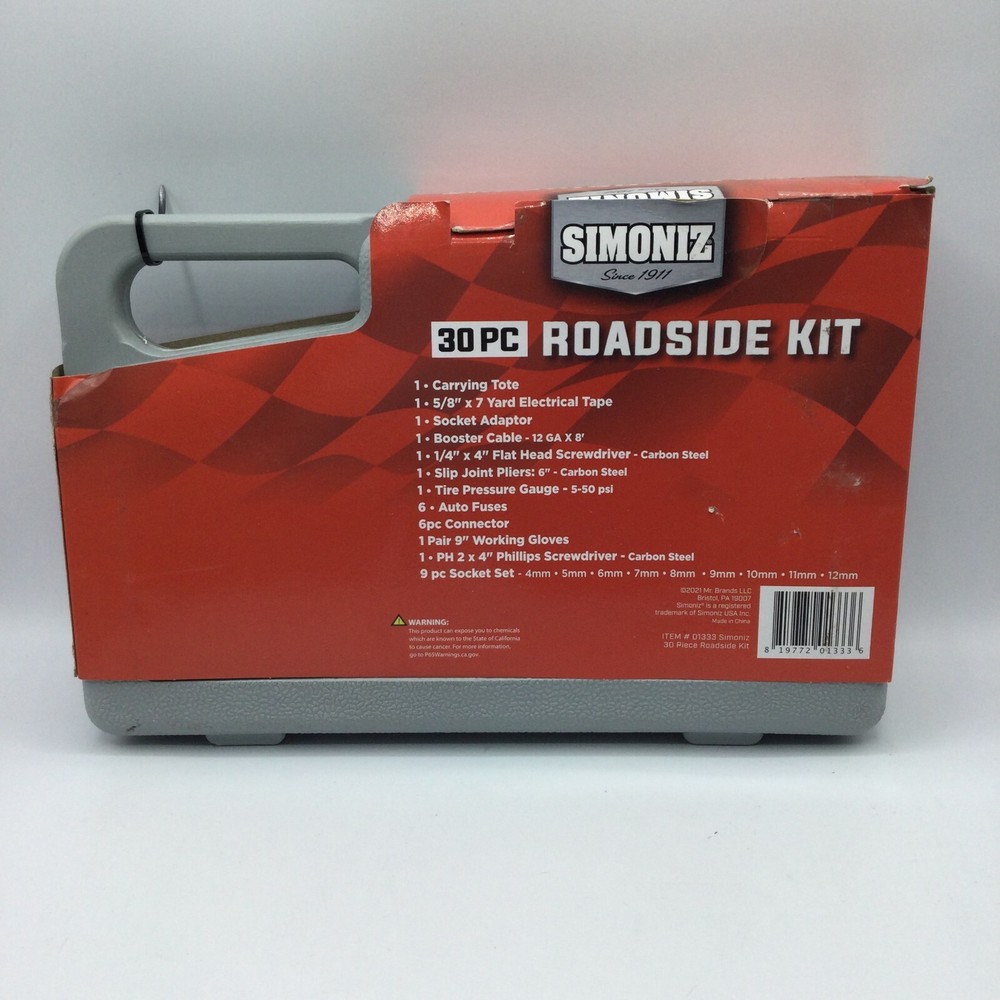 Simoniz 30 Pc Roadside Kit 01333 NEW
