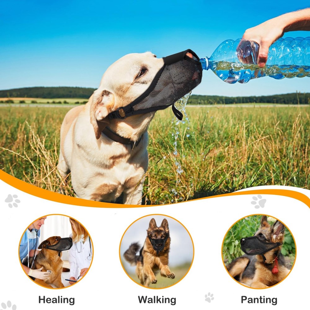 Durable Dog Muzzle for Small, Medium & Large Dogs，Soft & Extra Large, Black