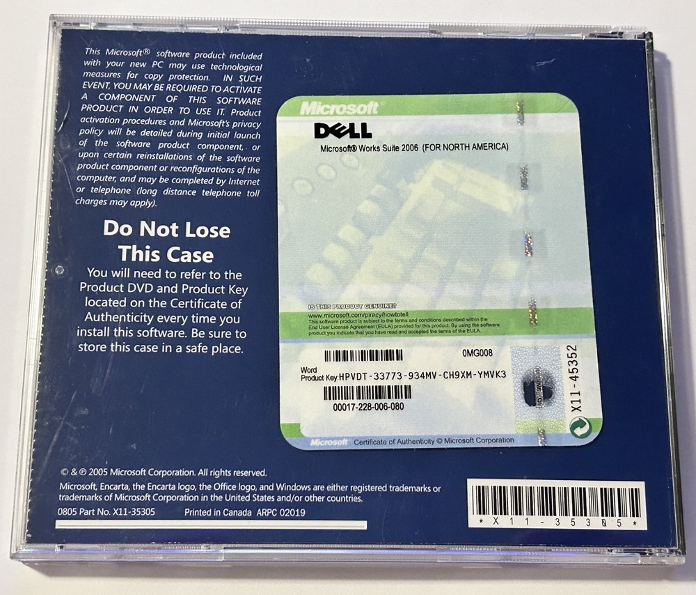 Microsoft Works Suite 2006 PC DVD ROM Software USED PREOWNED