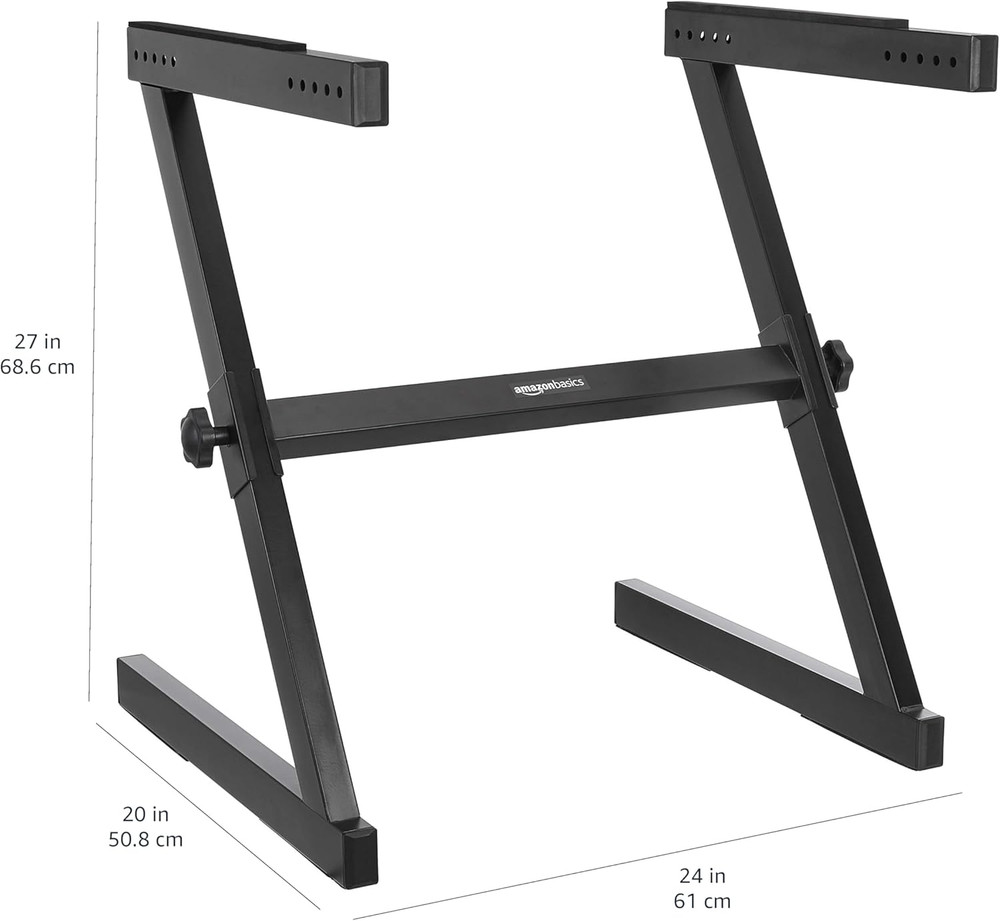 Portable Z-Shape Keyboard & Piano Stand - Compact, Stable, Black