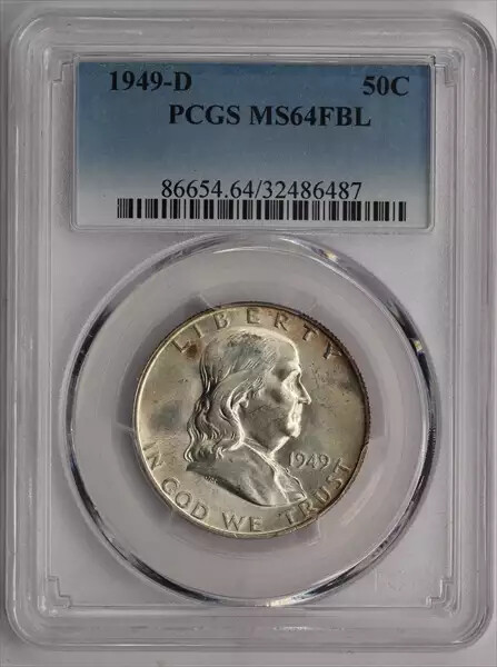 1949-D Franklin Half Dollar PCGS MS64FBL