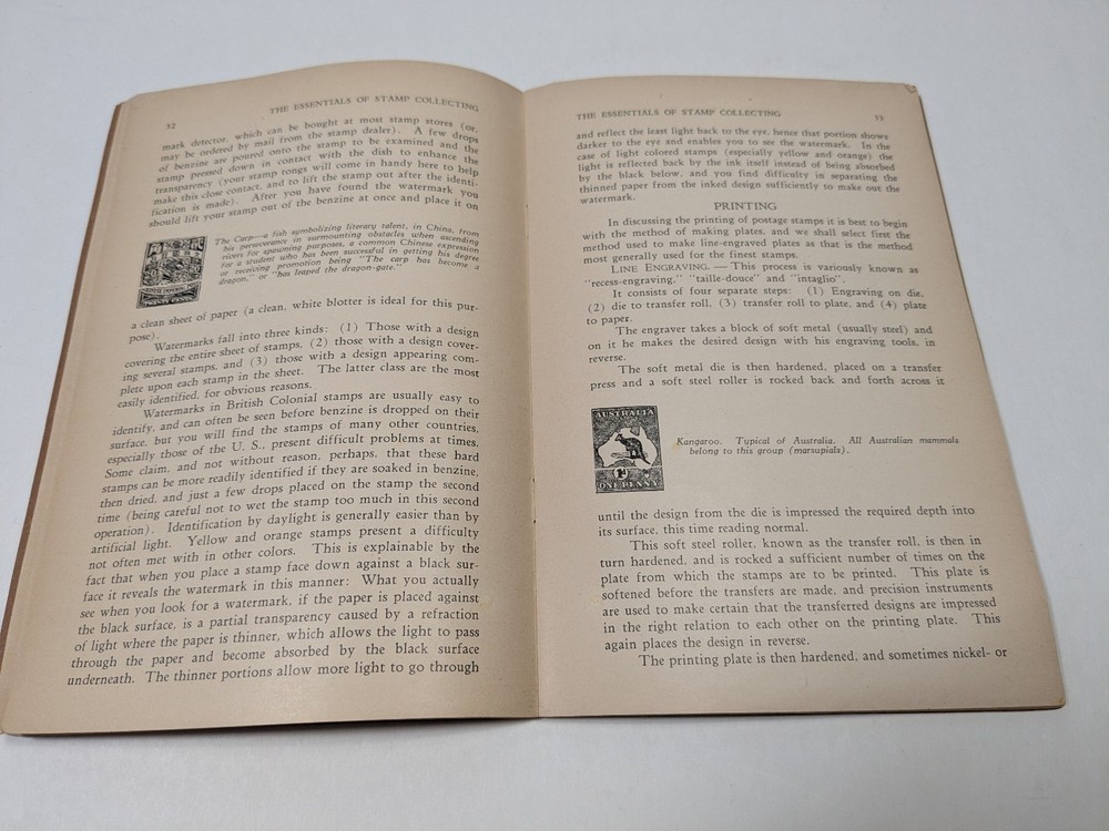 The Essentials of Stamp Collecting Gossip Printery 1934 Vintage Paperback Book
