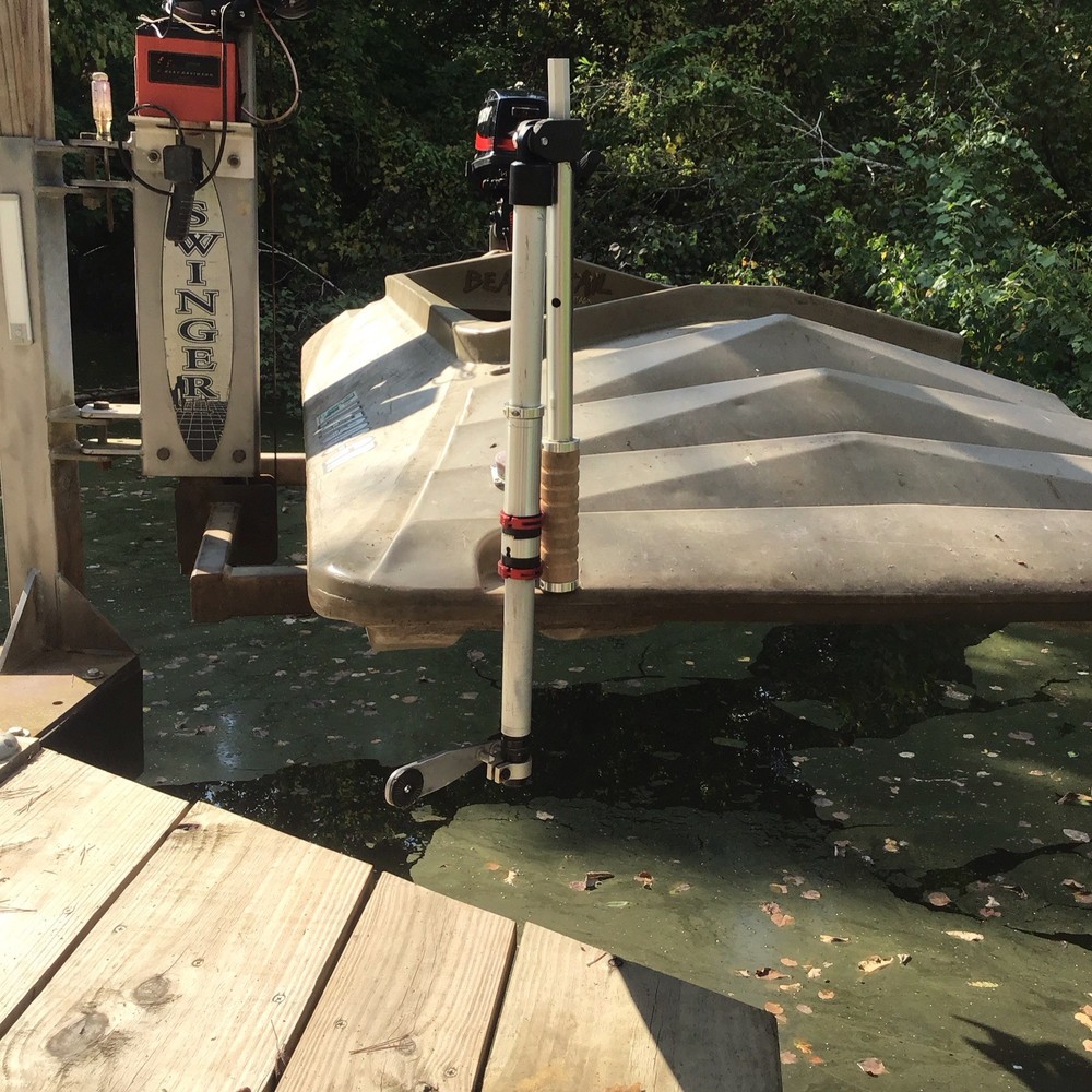 Custom built transducer pole setup Livescope active target laser