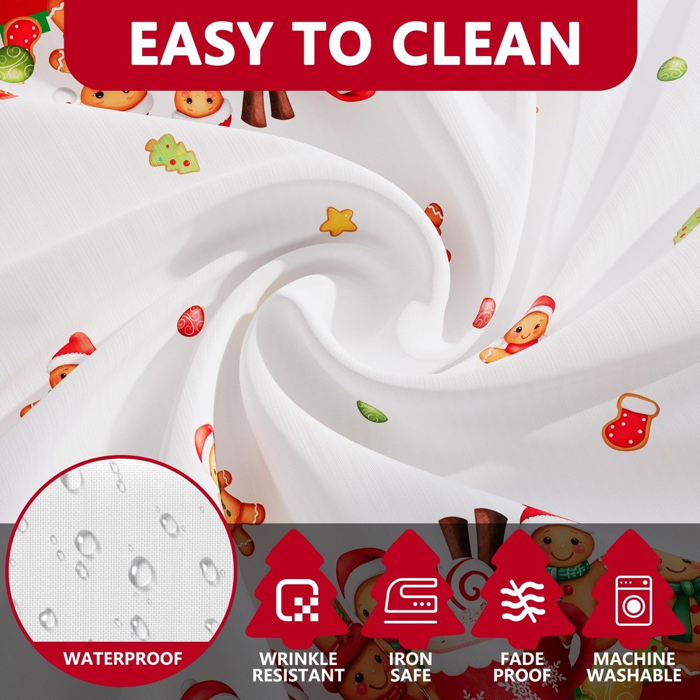 Siilues Christmas Tablecloth 60x104 Inch 60" x 104" (Rectangular), White