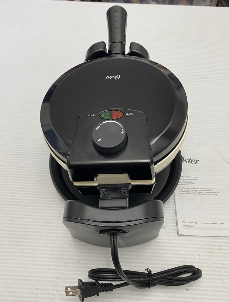 Oster Flip Belgian Waffle Maker Temp Control Non Stick Easy Clean W/ User Guide