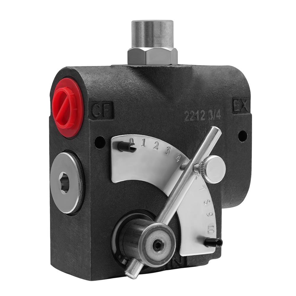 Hydraulic Adjustable Variable Flow Control Valve w/ Relief, 0-30 GPM, 3/4” NPT