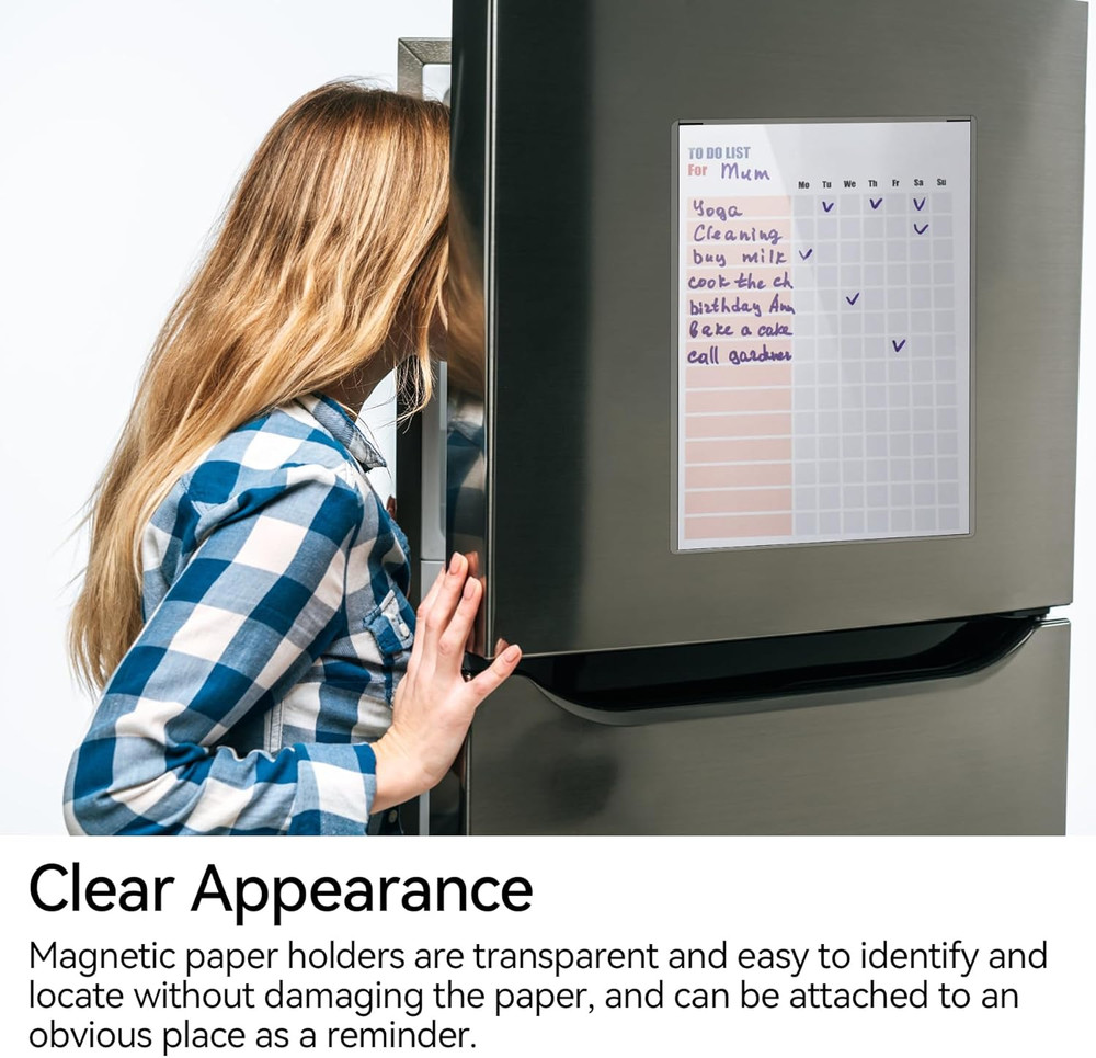 10 Pcs 8.5'' X 11'' Rigid Magnetic Sign Holders - Clear Plastic Document Frames