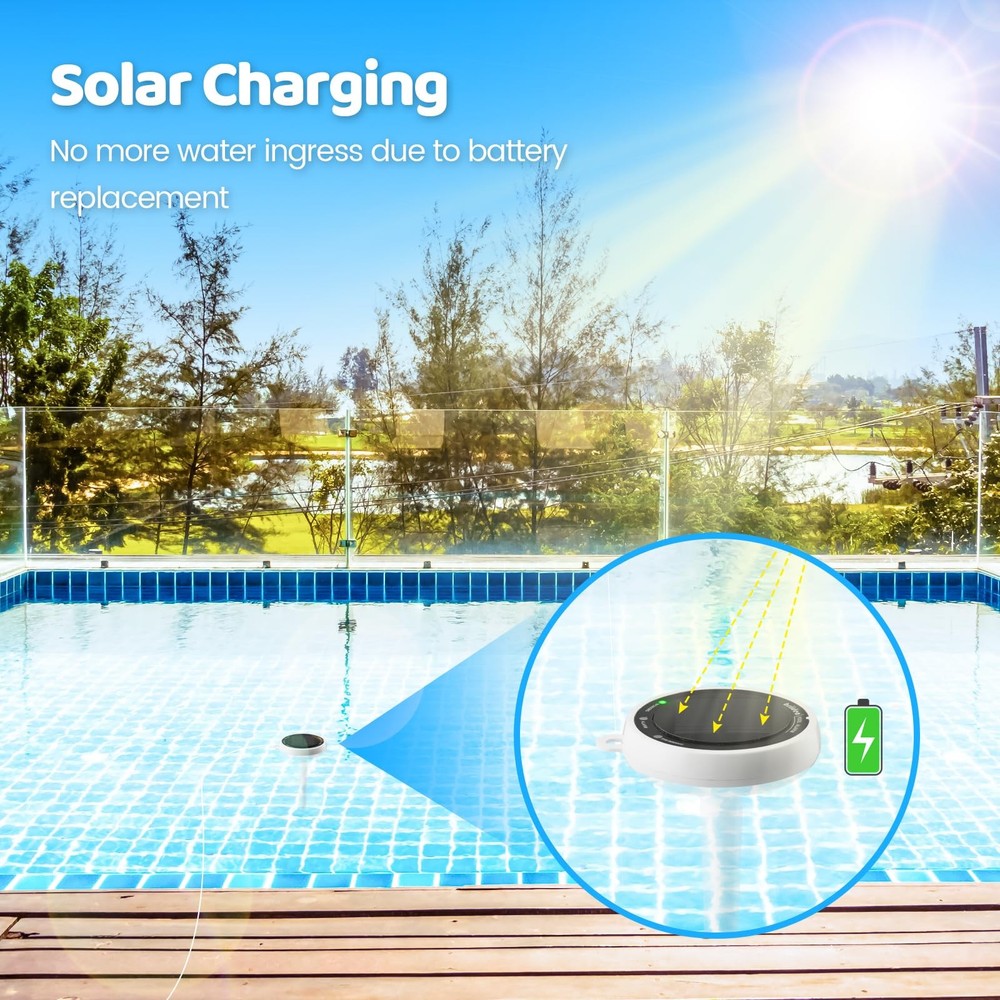 Pool Alarm Briidea Solar Wave Alarm with Optimal Sensitivity Deployment Combi...