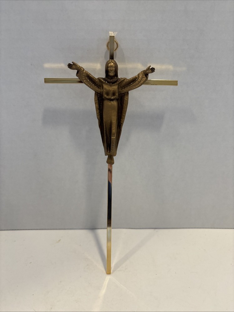 Vintage 10” Brass Crucifix, 2000 JCS