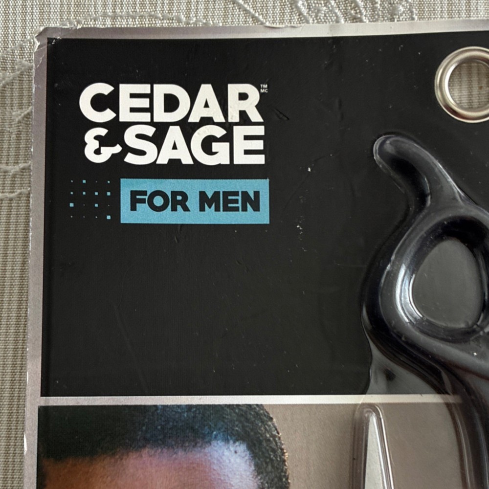 Cedar & Sage Beard & Moustache Trimming Set Black Silver Scissors Shears Comb