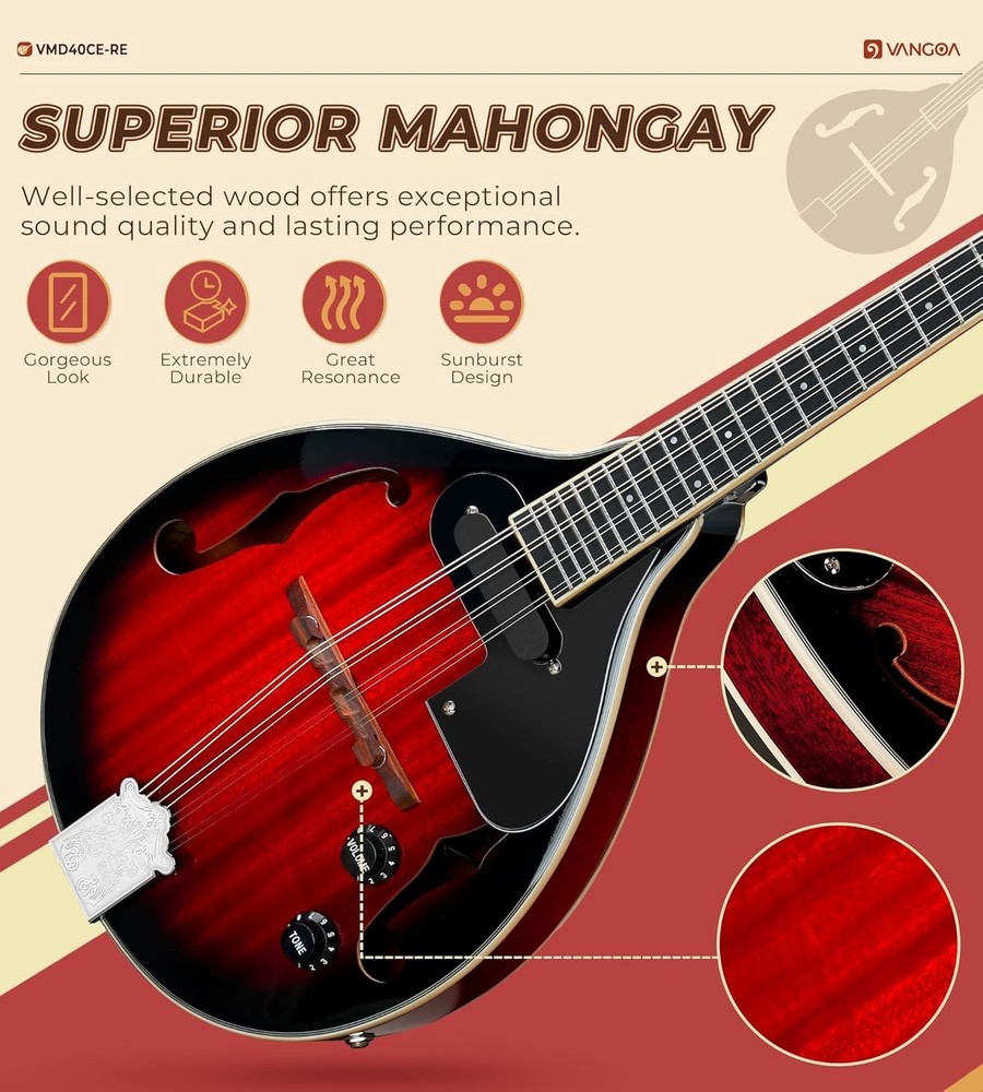 Redburst Mahogany Mandolin Instrument=