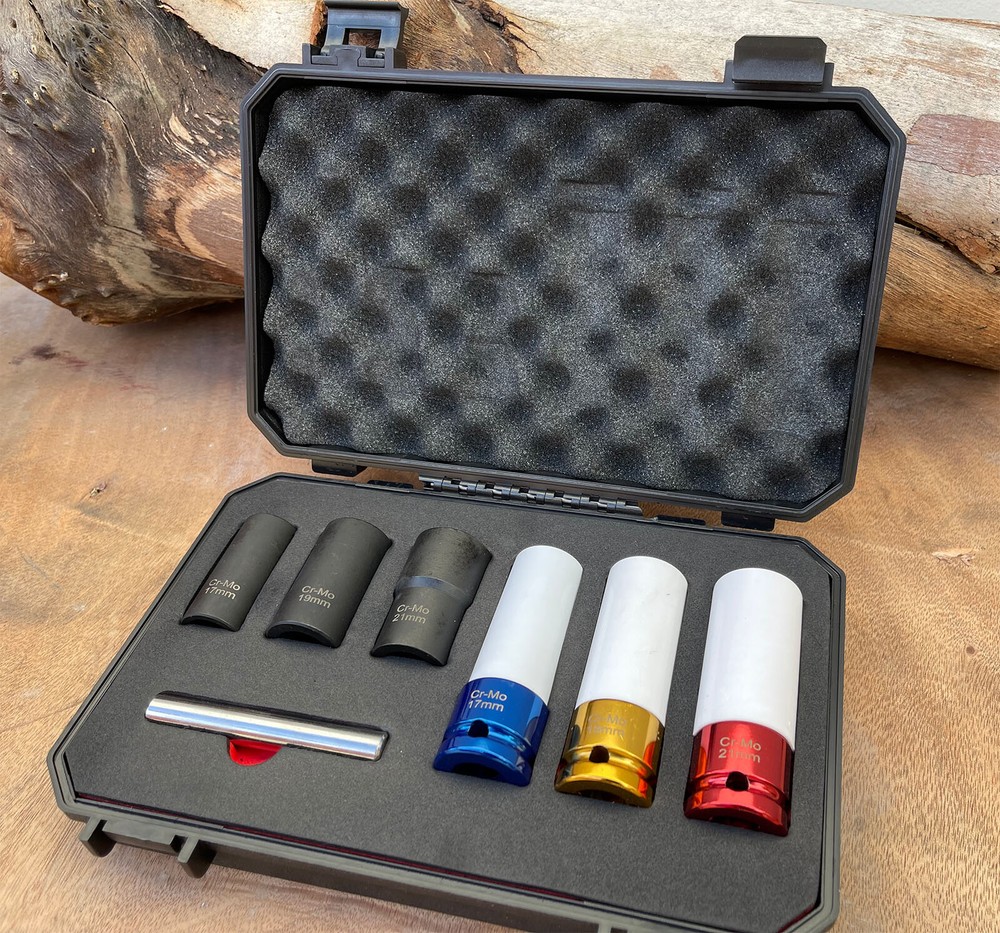 7pc Thin Wall Deep Impact Lug Nut & Twist Socket Set Bolt Extractor Stripped Nut