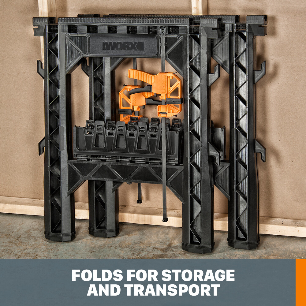 WX065 Worx Clamping DIY Versatile Sawhorses with Bar Clamps - 1000 lb Capacity