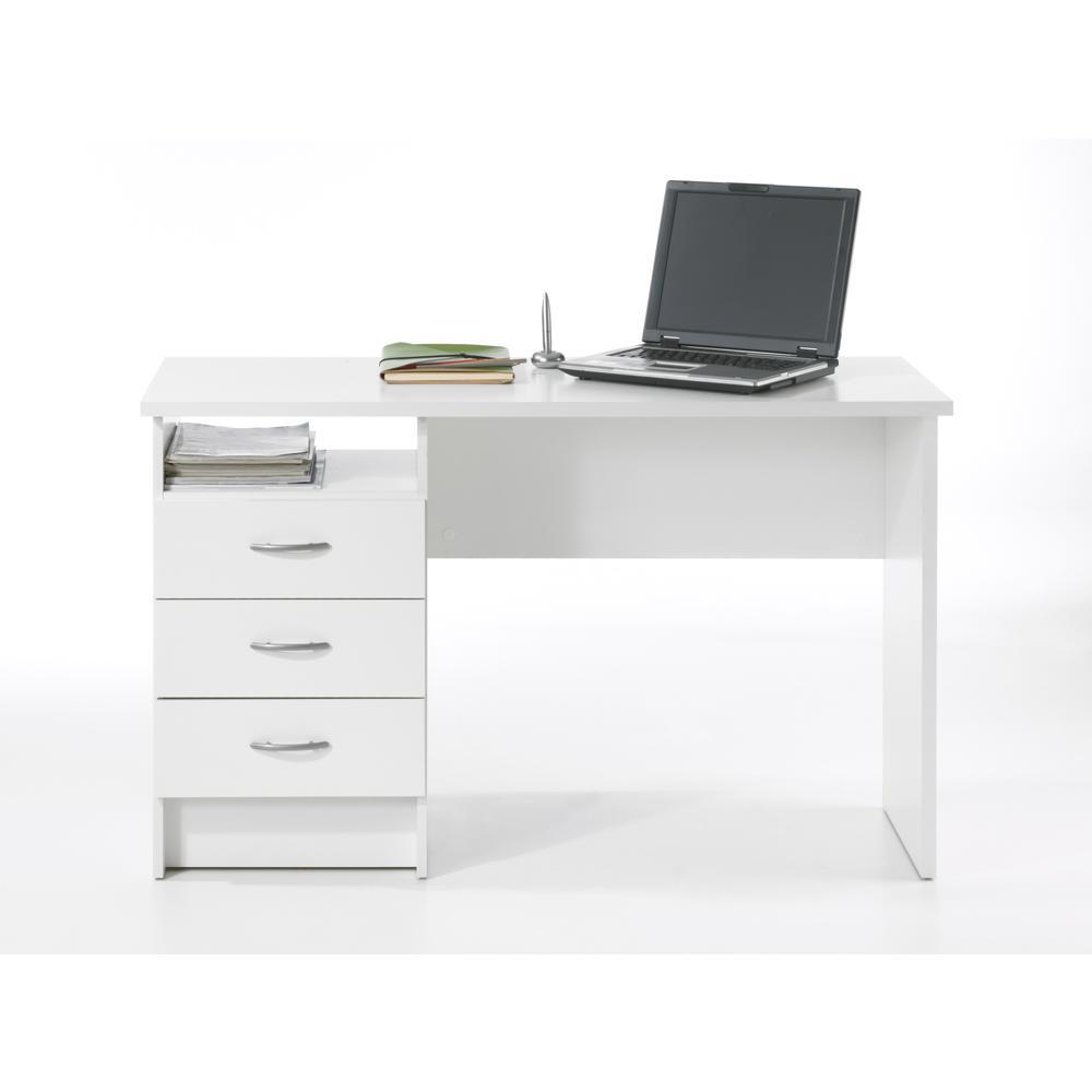 Whitman Desk with 3 Drawers, White