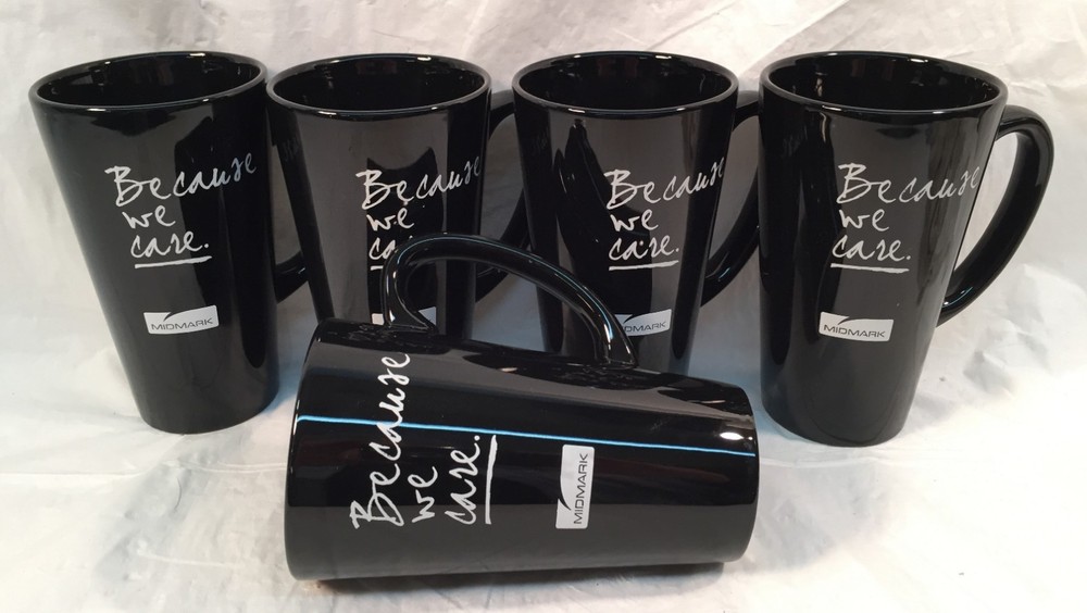 Tall MIDMARK Black Mugs Set of 5