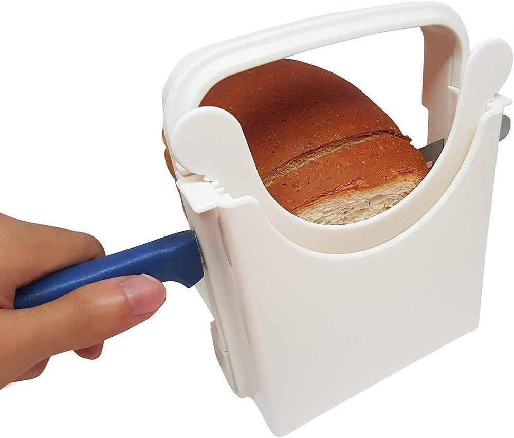 Bread Slicer Guide for Homemade Bread – Lightweight, Foldable, 4 Slice Thickness