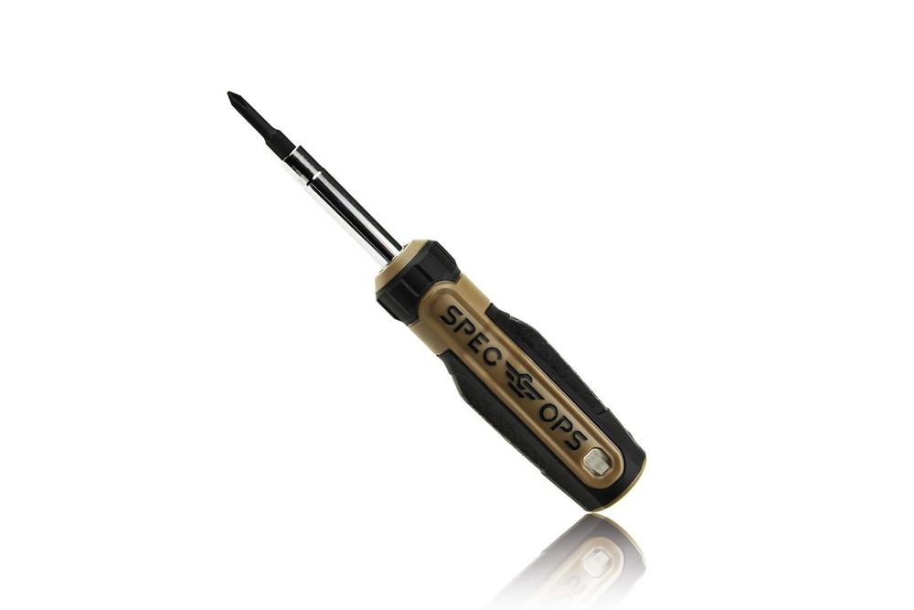 Spec Ops Tools Multi-Bit Screwdriver, 6-in-1, Magnetized Double-Sided Bits, C...