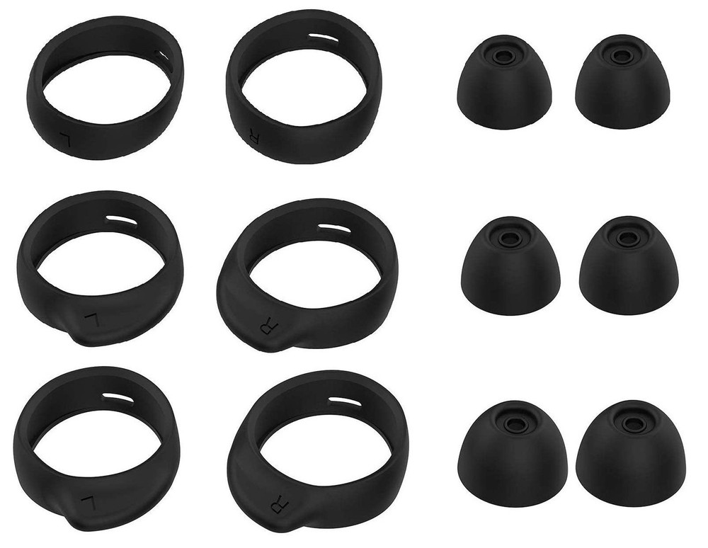 JNSA Replacement Wingtip and Ear Tip Set Compatible with S/M/L 3 Size, Black