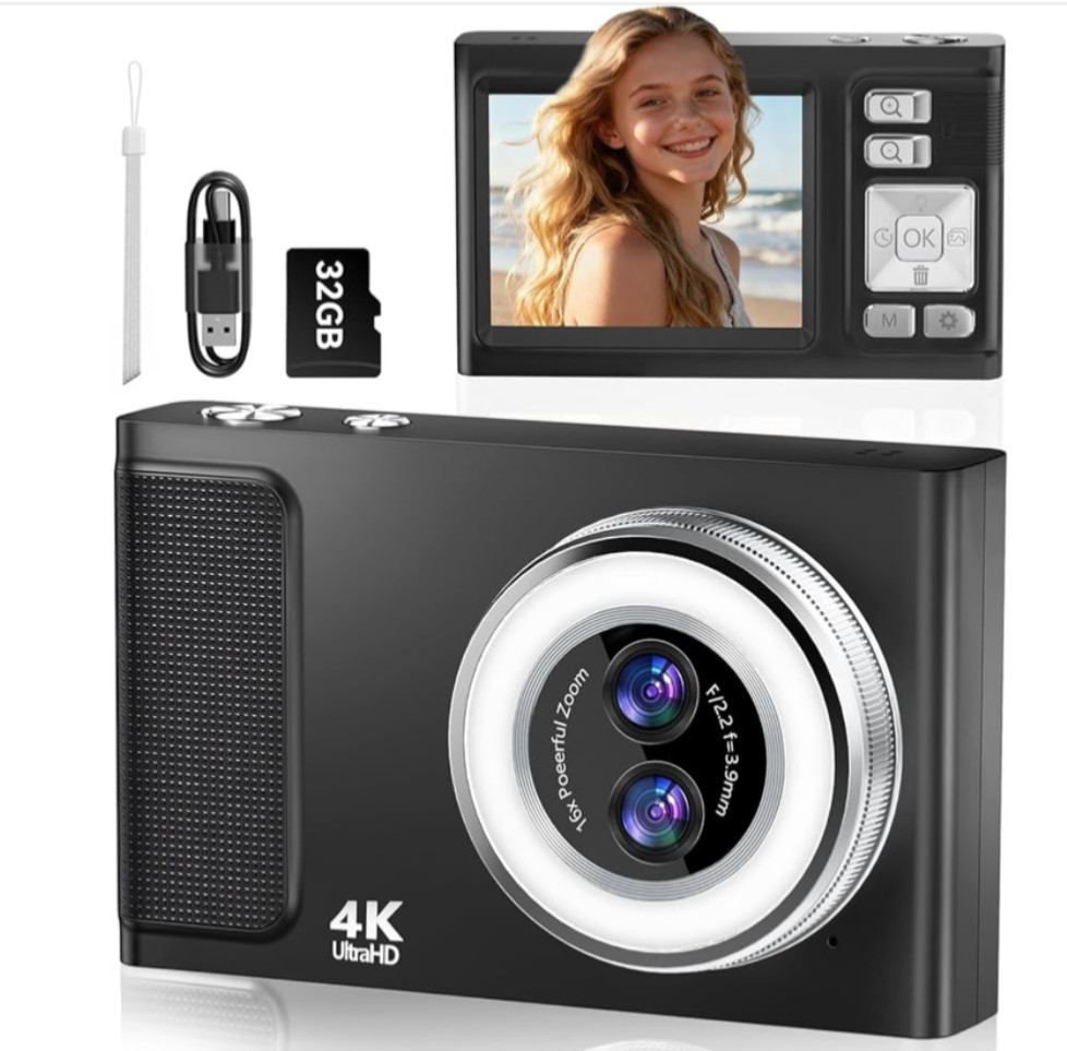 Digital Camera 1080P Dual Vlogging Camera with 2.8 LCD Screen 48MP Compact NEW