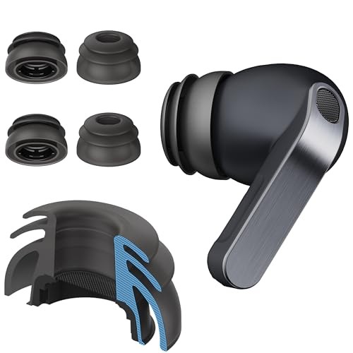 Premium Multi-Flange Eartips for Galaxy Buds3 Pro/Galaxy Buds4 Medium, Black