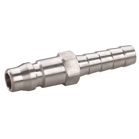 Speedaire 30E587 Coupler Plug, Hose Barb, 1/4, 304 Ss