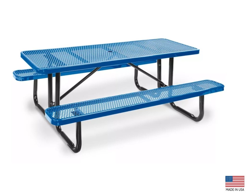 PICNIC TABLE Commercial - All Metal Construction & Steel Frame  8 Ft Rectangular