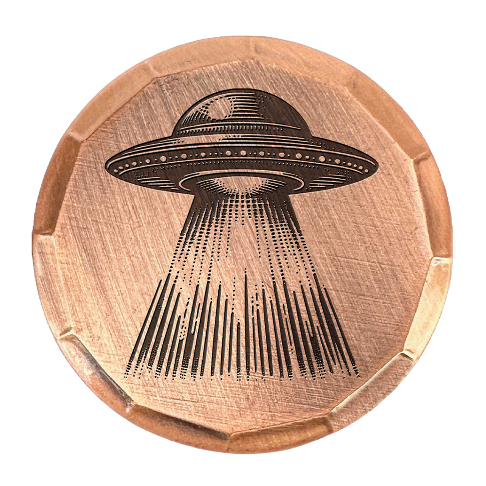 UFO Embossed Copper Golf Ball Marker by Sunfish