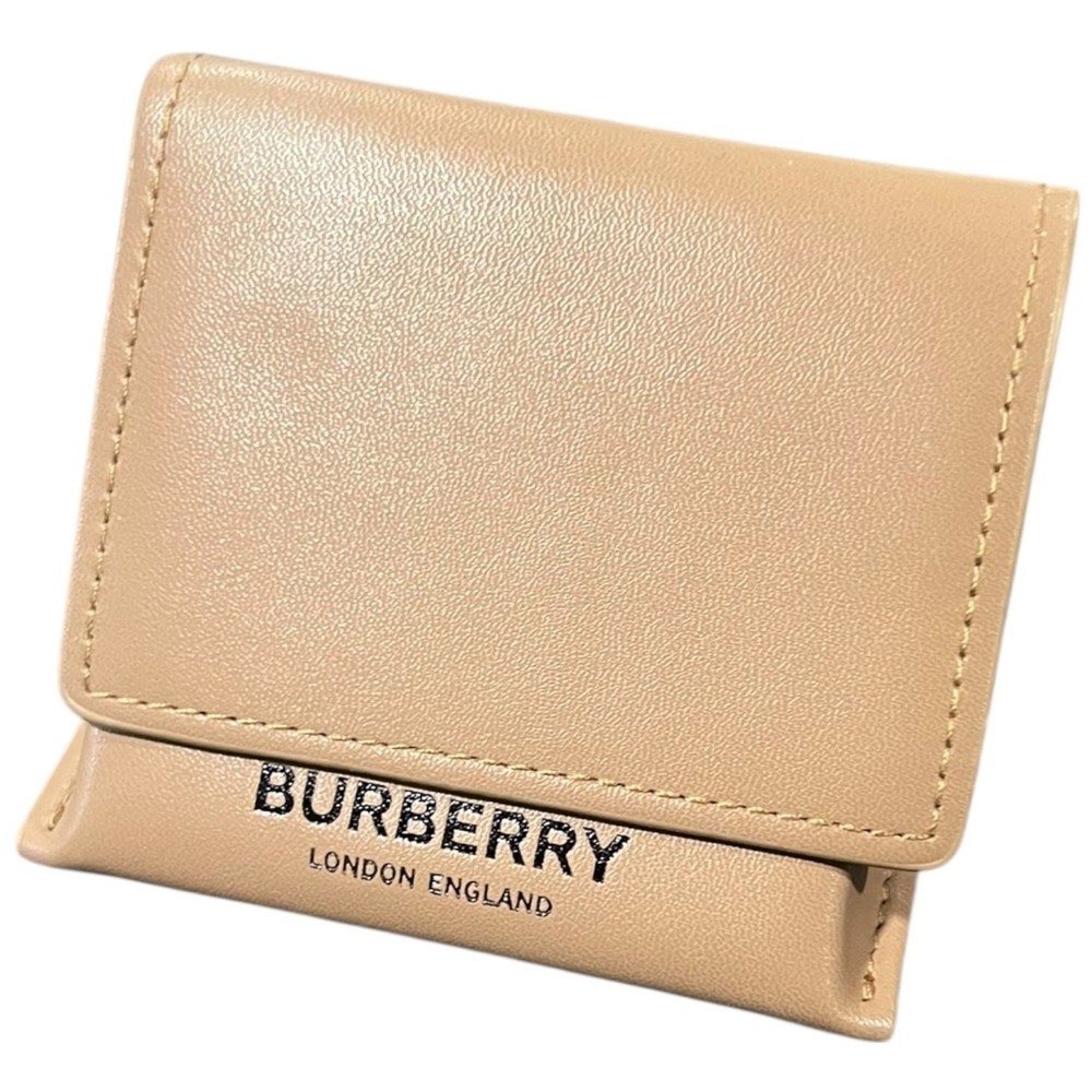Burberry Tan Leather Foldable Eyeglasses Case Authentic